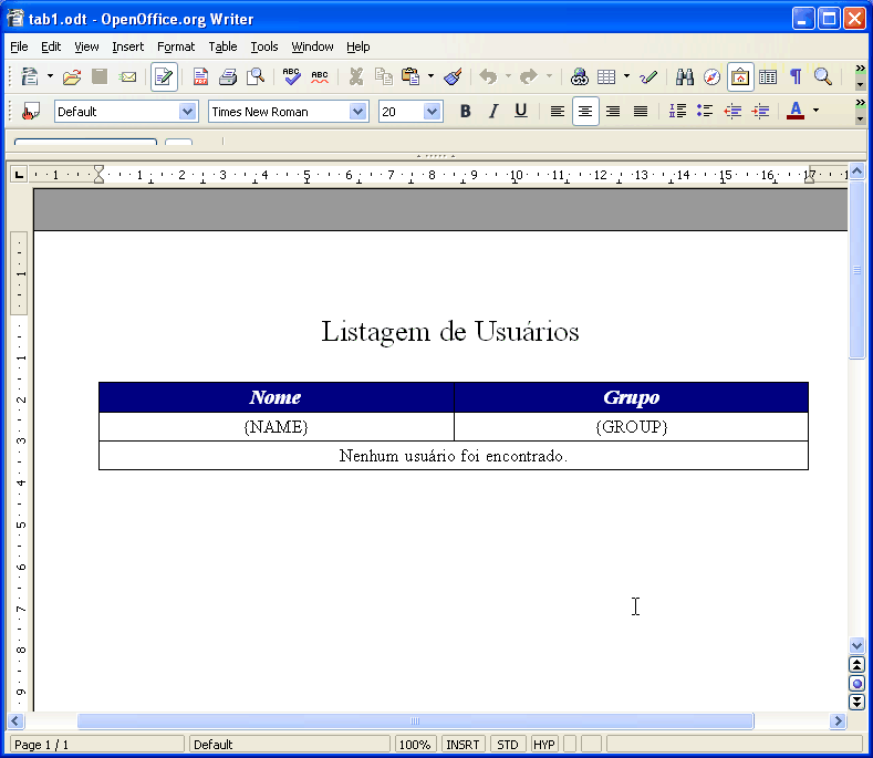 Arquivo OpenOffice Writer que servirá como template.